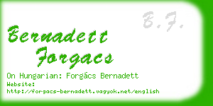 bernadett forgacs business card