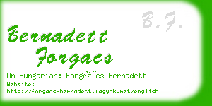 bernadett forgacs business card